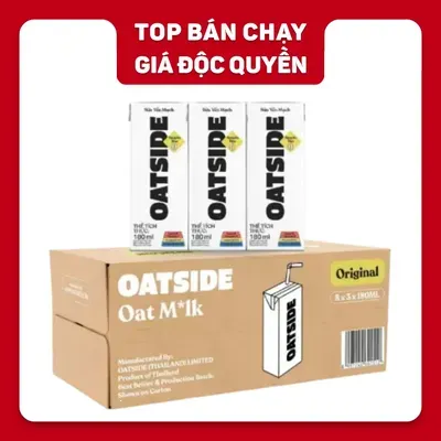 Thùng 24 hộp sữa yến mạch Oatside vị nguyên bản 180ml