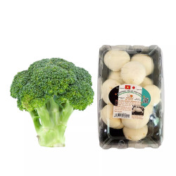 Combo Nấm mỡ trắng Yoshimoto gói 200g & Bông cải xanh Đà Lạt Vietgap 320g