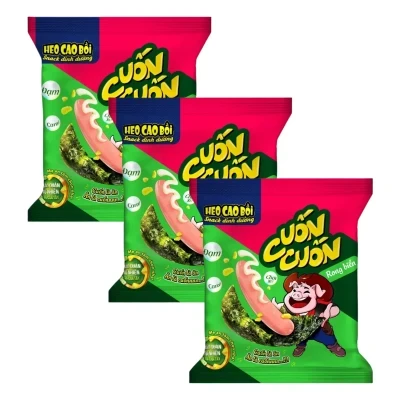Combo 3 gói xúc xích tiệt trùng cuốn cuốn rong biển Heo Cao Bồi 48.5g