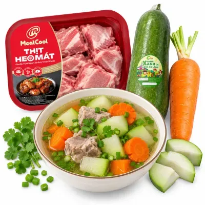 Combo xương hầm cà rốt, bí xanh