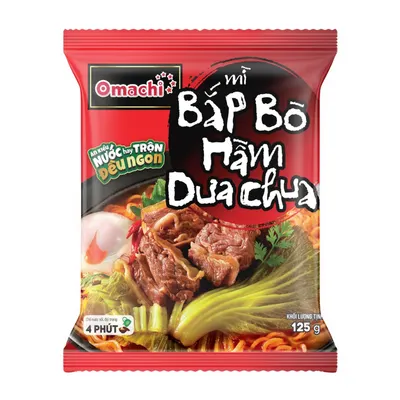 Mì bắp bò hầm dưa chua Omachi gói 125g