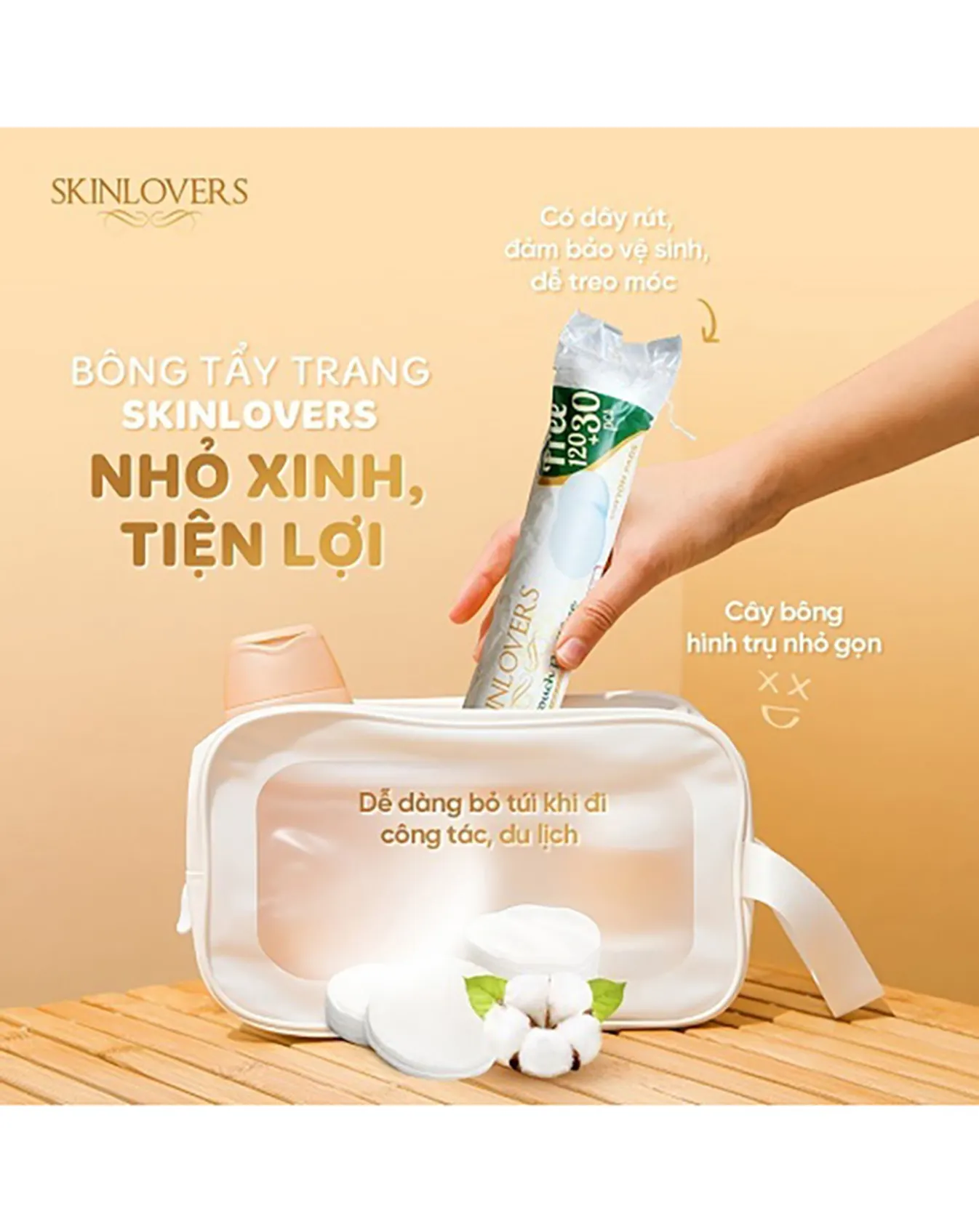 Bông Tẩy Trang SkinLovers 150 Miếng - Image 3