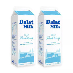 Combo sữa tươi thanh trùng Đà Lạt Milk hộp 950ml (2 Hộp)