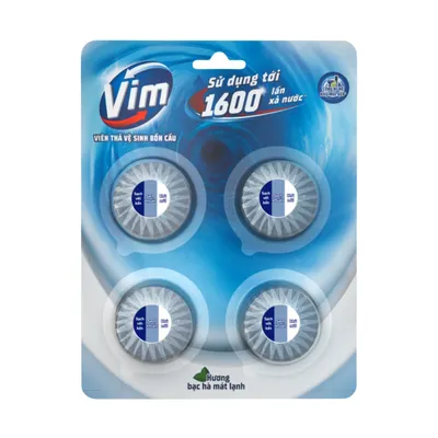 Viên vệ sinh bồn cầu hương bạc hà Vim vỉ 180g
