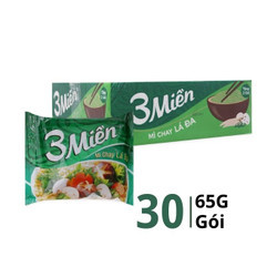Thùng mì chay lá đa 3 Miền gói 65g (30 Gói)