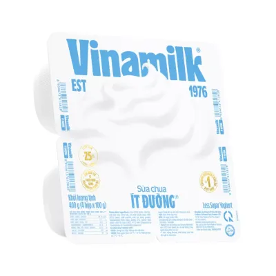 Lốc 4 hộp sữa chua ăn Vinamilk ít đường 100g