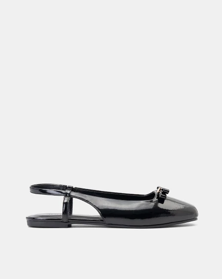 Giày Búp Bê Slingback Đế Bệt Phối Nơ