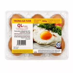 Trứng gà tươi QL size 60g hộp 6 quả