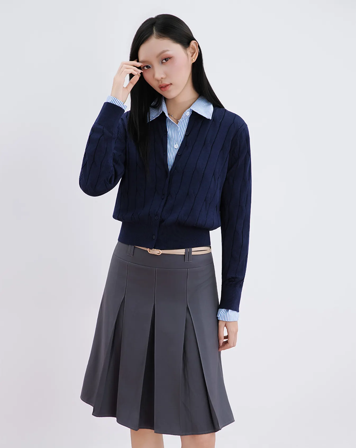 Áo cardigan dệt kim vặn thừng - Image 1