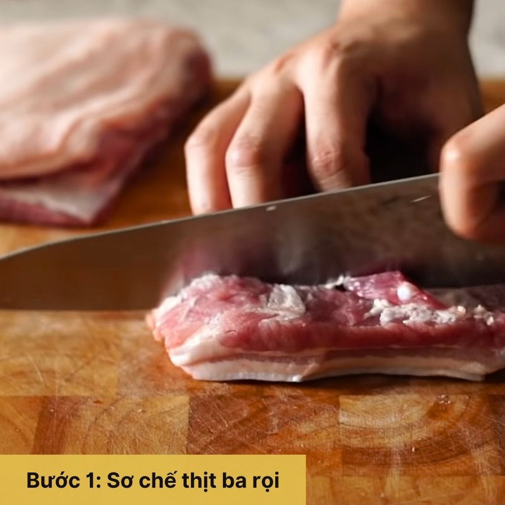 sơ chế thịt ba rọi