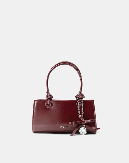 Túi Xách Nhỏ Top Handle Phối Charm Nơ