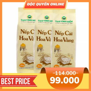 Combo 3 nếp cái hoa vàng Vinh Hiển túi 1kg x 3