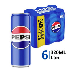 Lốc nước ngọt Pepsi 320ml (6 Lon)