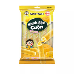 Bánh gạo cuộn vị phô mai Want Want gói 170g (10 Gói)