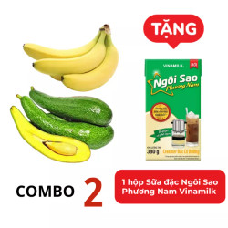 Combo 1KG bơ 034 + 1KG chuối Nam Mỹ (1 Combo)