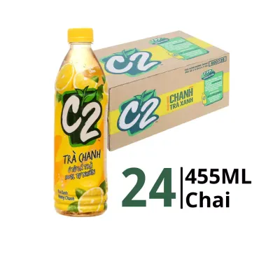 Thùng 24 chai trà xanh C2 hương chanh 455ml