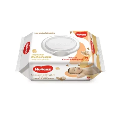 Khăn ướt lau sạch dưỡng ẩm Huggies gói 72 miếng