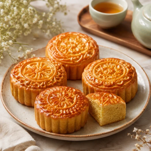 Bánh trung thu không nhân thơm mềm dành cho hội mê vỏ bánh