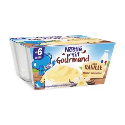 Lốc 4 hộp váng sữa P'tit Gourmand Nestle vị vani 100g