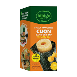 Snack rong biển cuộn bánh gạo bắp vị phô mai bắp Bibigo hộp 42g (1 Hộp)