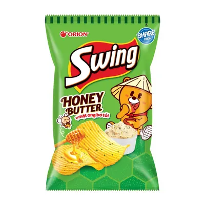 Snack khoai tây vị mật ong bơ tỏi Swing gói 78g