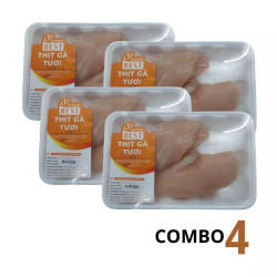 Combo 4 khay phi lê ức gà không da Japfa khay 500g