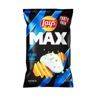 Snack khoai tây vị kem chua hành Lay's Max gói 75g