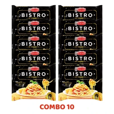 Combo 10 gói mì spaghetti bistro xốt kem phô mai & bò bằm kiểu Ý Acecook 100g