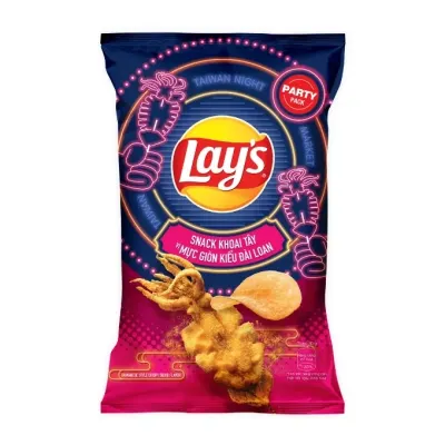 Snack khoai tây vị mực giòn kiểu Đài Loan Lay's gói 88g