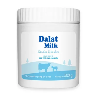 Sữa chua vị tự nhiên Đà Lạt Milk hộp 500g