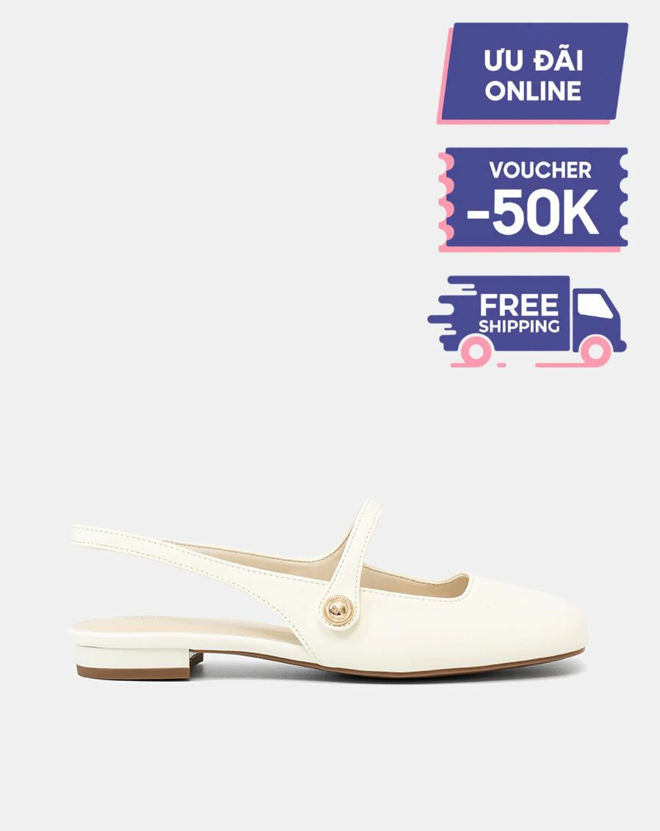 Giày Búp Bê Slingback Mũi Tròn - Image 2