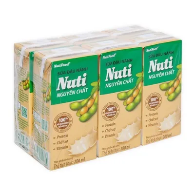 Lốc 6 hộp sữa đậu nành Nutimilk nguyên chất 200ml