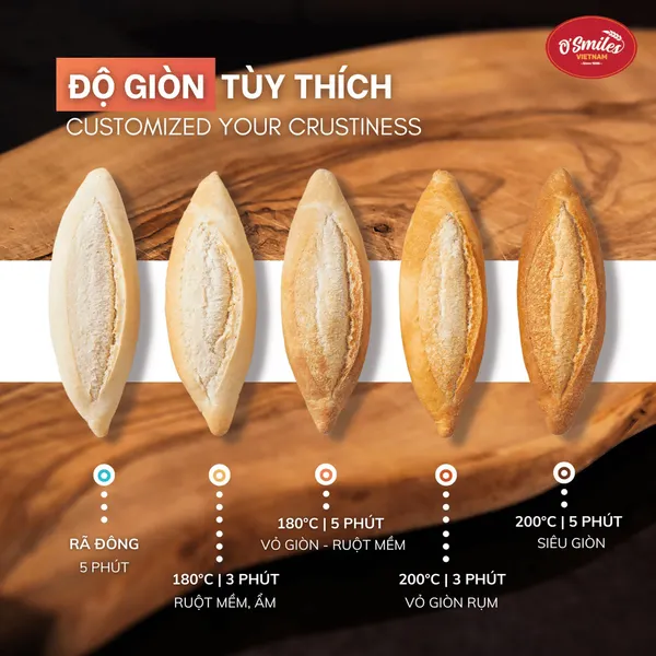 Bánh mì tươi đông lạnh O'Smiles gói 350g
