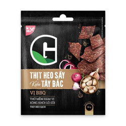 Thịt heo sấy kiểu Tây Bắc bị BBQ G gói 25g