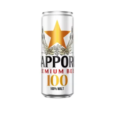 Bia 100 Premium 4.3% Sapporo lon 330ml