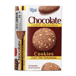 Bánh quy socola hạt điều & yến mạch Tipo hộp 75g (1 Hộp)