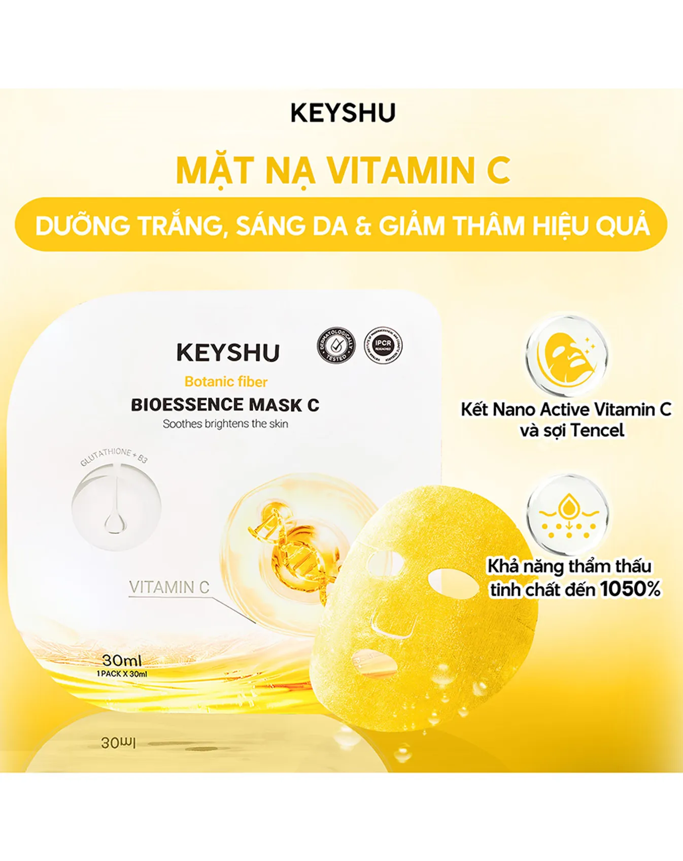 Mặt Nạ Keyshu Vitamin C Bioessence Mask C Botanic Fiber 30ml - Image 1