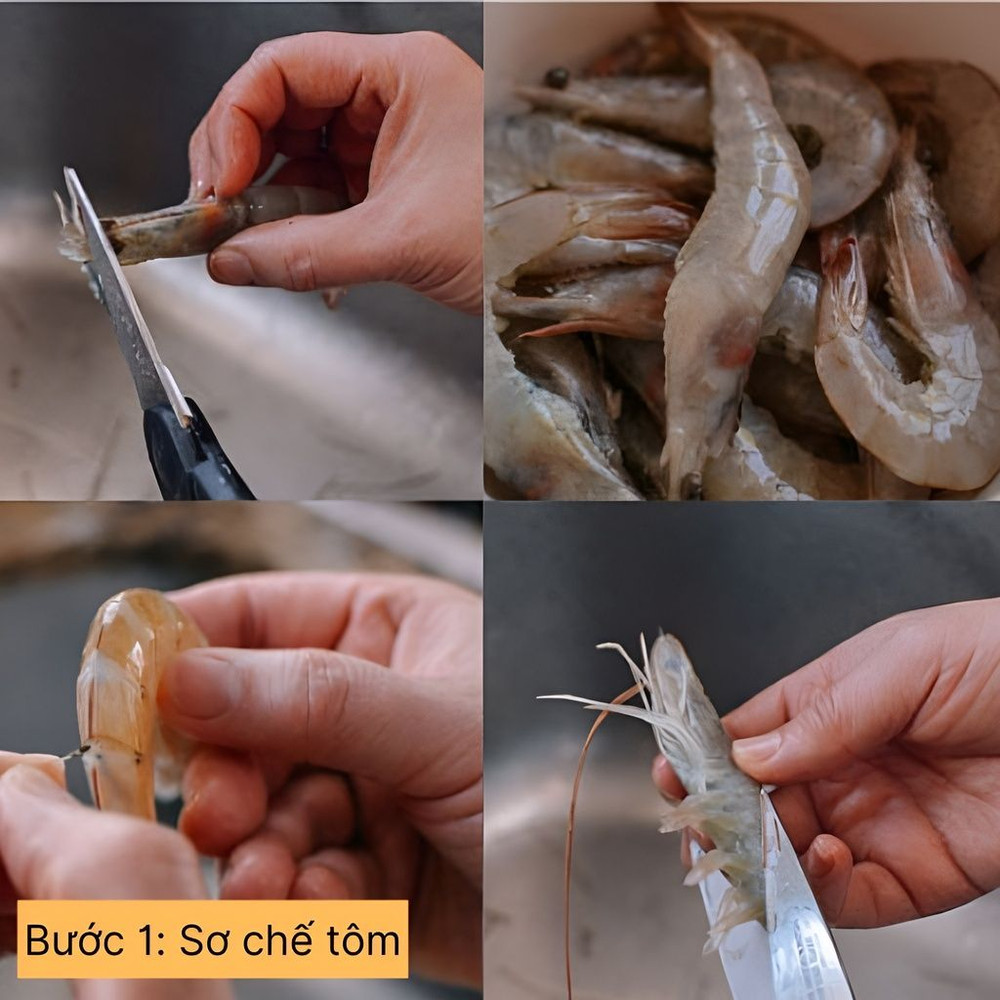 sơ chế tôm