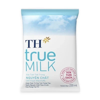 Sữa tươi tiệt trùng có đường TH True Milk gói 220ml