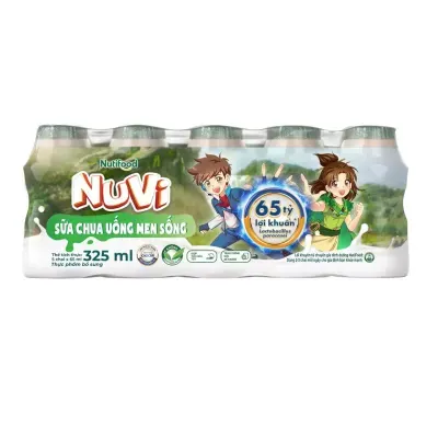 Lốc 5 hộp sữa chua uống men sống Nuti 65ml