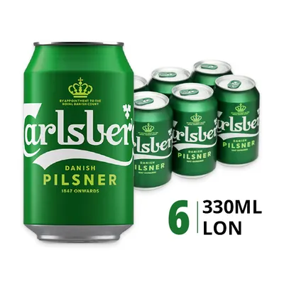 Lốc 6 lon bia Carlsberg Danish Pilsner 5.0% 330ml