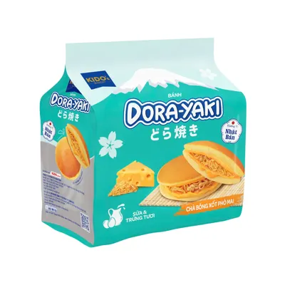 Bánh Dorayaki chà bông xốt phô mai Kido túi 150g