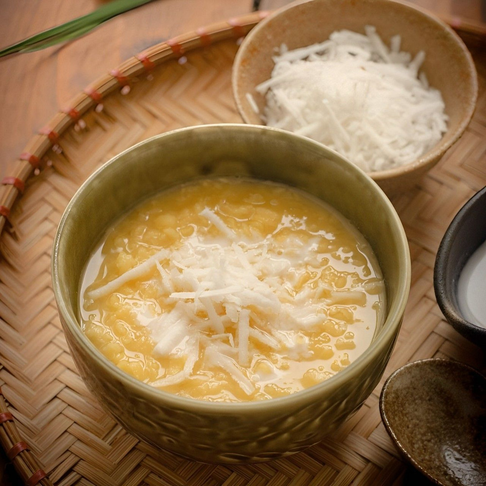 Chè đậu xanh bí đỏ