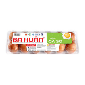 Trứng gà so Ba Huân size 40g ± 2g hộp 12 quả (1 Hộp)