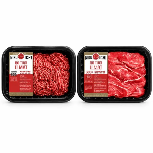 Combo Thịt bò xay Mince Niku-Ichi khay 200g + Bắp bò thái lát Niku-Ichi khay 200g