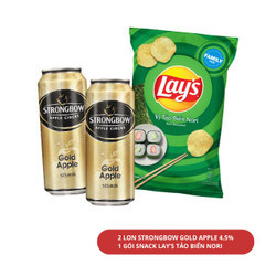Combo Chillax - Strongbow vị táo lên men 4.5% và snack khoai tây Lay's 90g