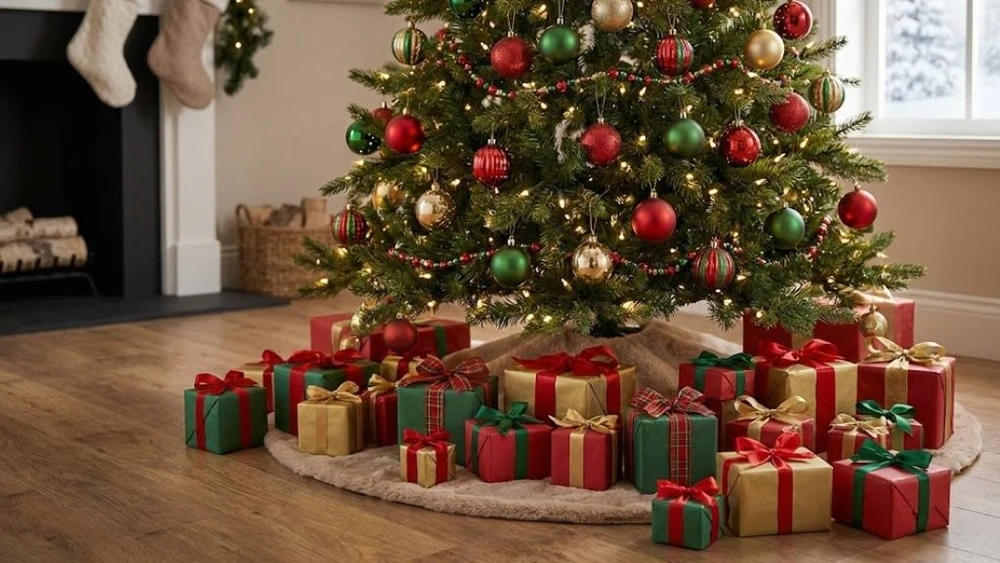 trang trí cây thông noel
