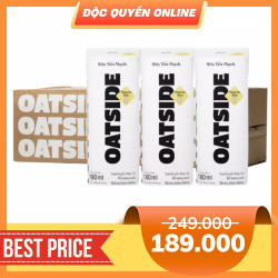 Thùng sữa yến mạch vị nguyên bản Oatside hộp 180ml (24 Hộp)