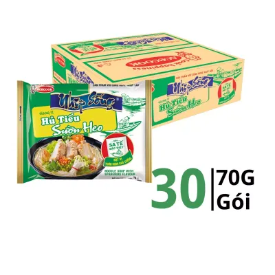 Thùng 30 gói hủ tiếu Nhịp Sống Acecook vị sườn heo 70g