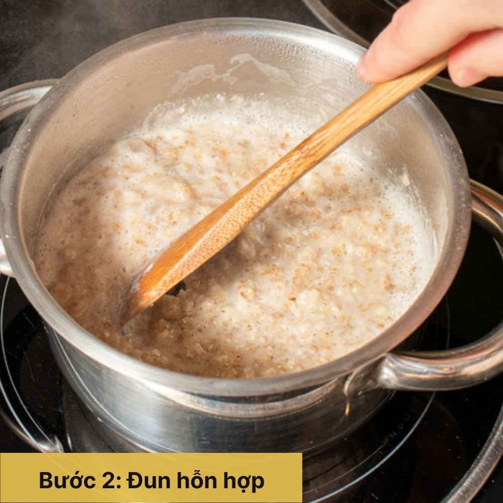 nấu cháo yến mạch